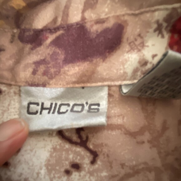 Chico's Suede Feel Retro Button Down Boxy Lightweight Jacket Size M - Picture 6 of 8